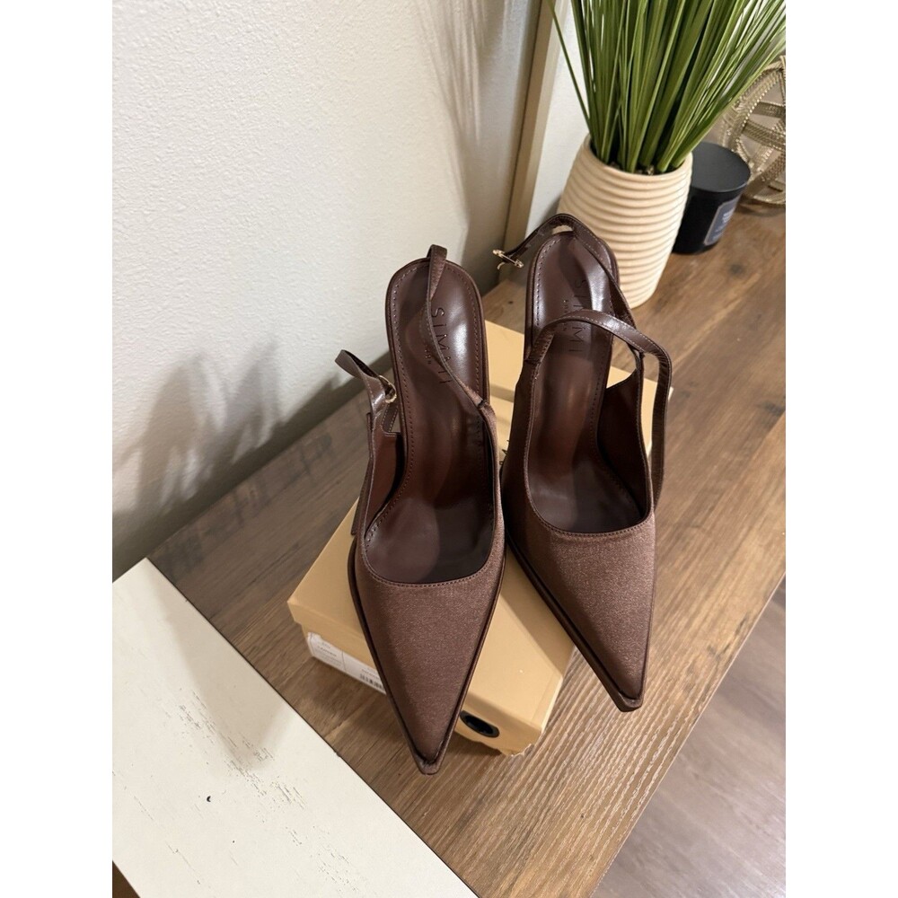 Schutz Brown Pointed Toe Ankle Strap Stiletto Pumps Buckle US 10 EU 41